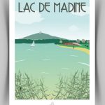 Affiche néo-rétro Lac de Madine