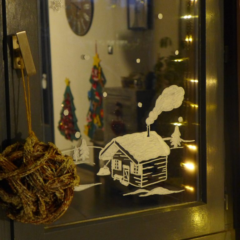 Déco de fenêtre Chalet Noël - freeprintable - © Grand'Air