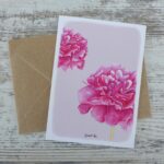 Carte illustrée Pivoines roses - Grand Air