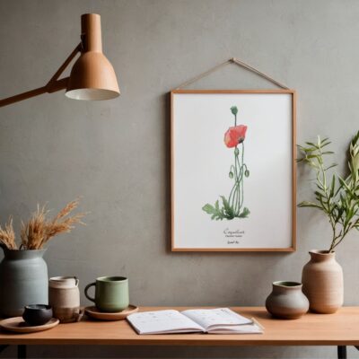 AFFICHE FLEUR DE COQUELICOT - GRAND'AIR