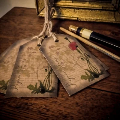 Étiquettes vintage Coquelicot