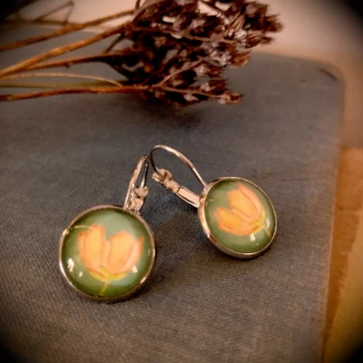 Boucles d'oreilles Vintage Fleur de Bouton d'or - Grand'air